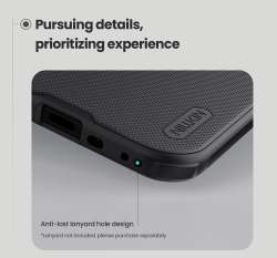 Противоударный чехол черного цвета от Nillkin для iPhone 17 Air, серия Super Frosted Shield Pro