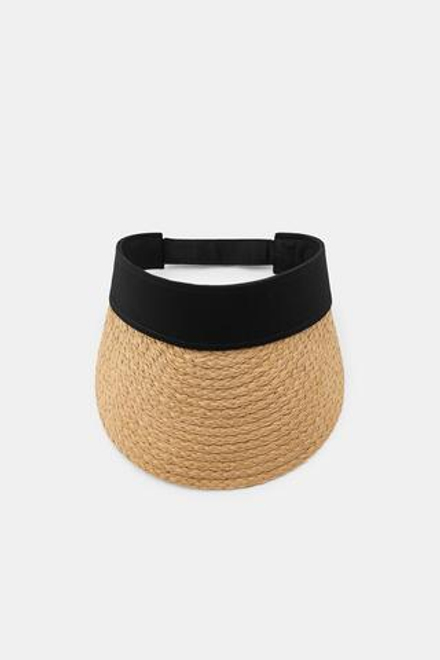 ZARA КОЗЫРЕК-ОБОДОК С КОНТРАСТНОЙ ОТДЕЛКОЙ, СВЕТЛО-БЕЖЕВЫЙ