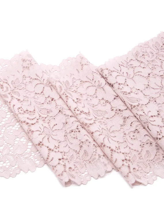 03-245 Кружево эластичное 19 см, серебристый пион 168