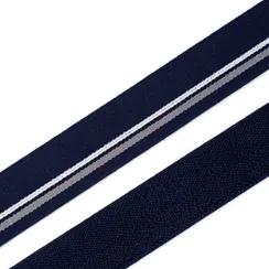 Резинка широкая, синяя/полоски 35 мм, Германия