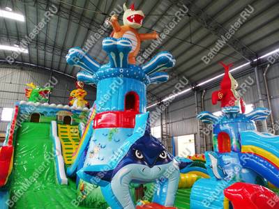 Коммерческий надувной батут "Затерянный остров 2" 20*10*7 м