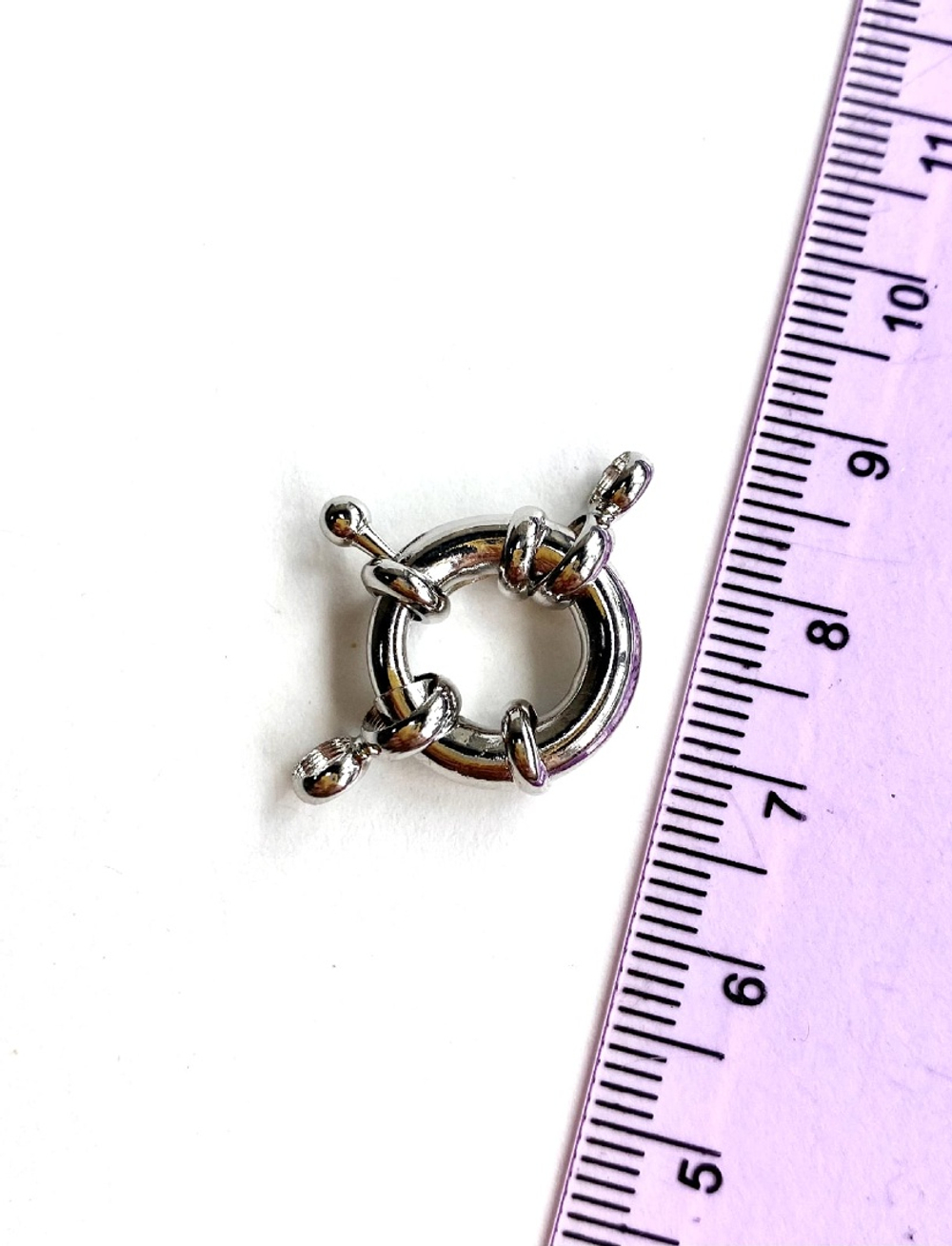 10007-р Карабин в морском стиле 15-17 мм, родий