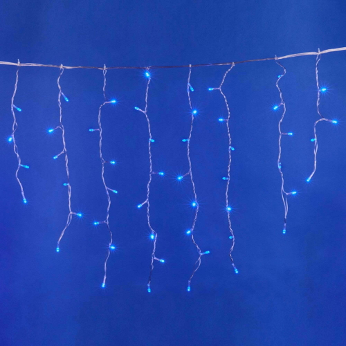 ULD-B3010-200/DTA BLUE IP20 Бахрома светодиодная с контроллером, 200 светодиодов, 3 м, синий, IP20, провод прозрачный