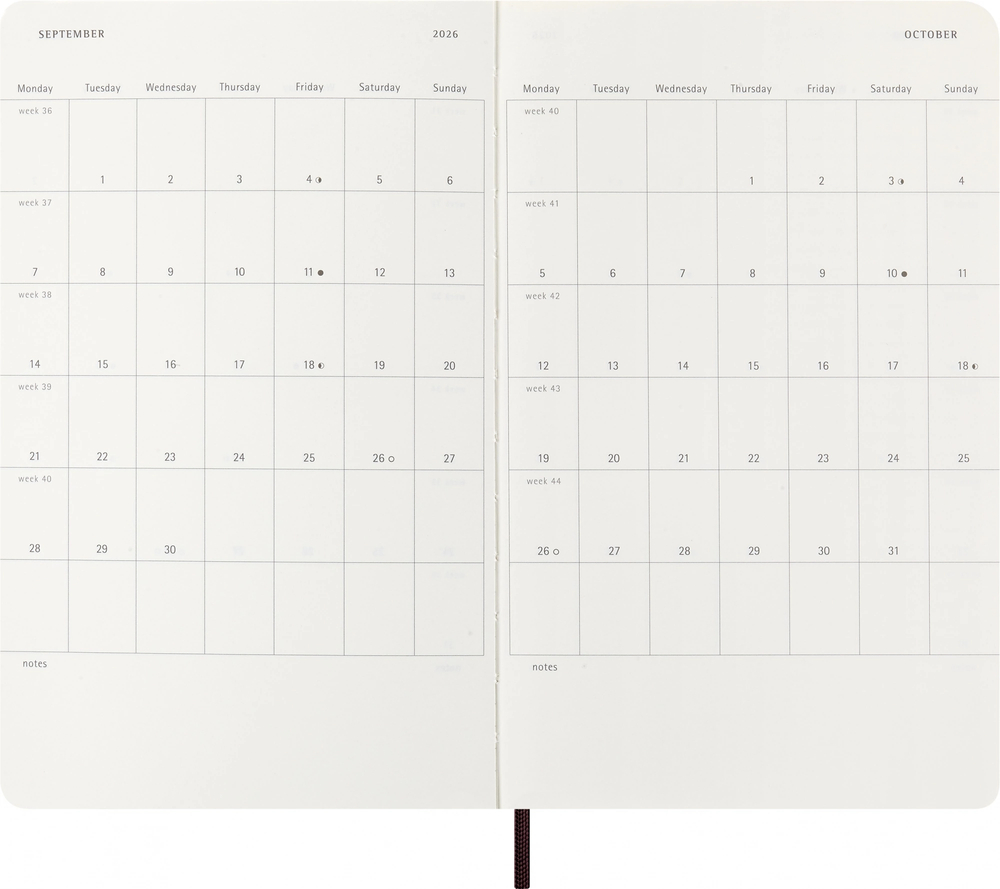 Еженедельник Moleskine PRECIOUS & ETHICAL MAMBA Large 130х210мм обложка экокожа 144 стр бургунди (DSPRETF3712WN3)
