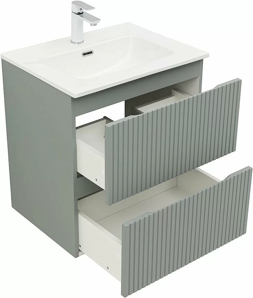 Тумба с раковиной Aquanet Джейн (Flat) 335432/254363 60 мисти грин