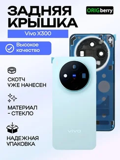 Задняя крышка для Vivo X300 Голубая (Blue) со стеклом камеры
