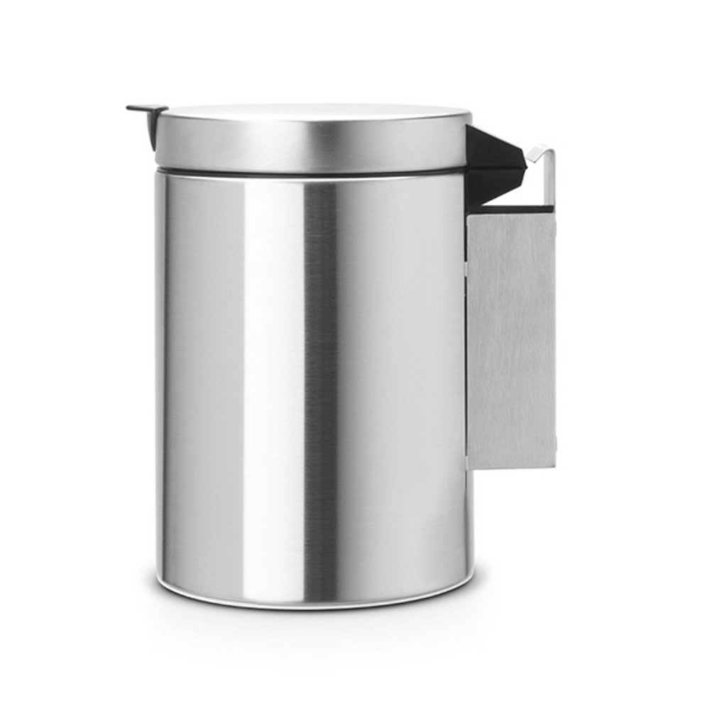 Ведро для мусора Brabantia настенное матовая сталь 3л вид сбоку