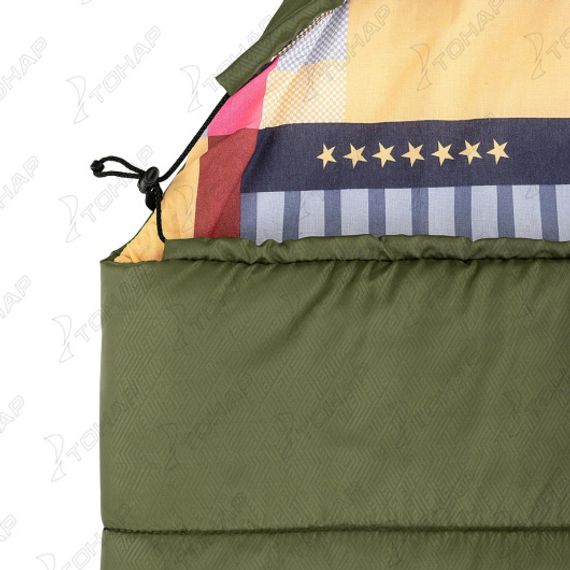 Спальный мешок OLYMPUS Wide Plus 300 (220х106, холлоф., зеленый/город) (T-HS-SB-OWP-300-NC) Helios