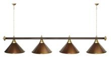 Лампа STARTBILLIARDS 4 пл. (плафоны зеленые,штанга золотая,фурнитура золото)