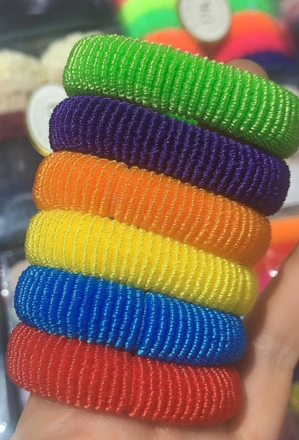 Резинки для волос 6шт Кокетка «Зефирки - пушистики», цвет микс, d-4,5см (подвес Кокетка)