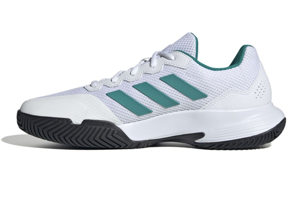Мужские кроссовки теннисные Adidas GameCourt 2 M - cloud white/pure teal/core black