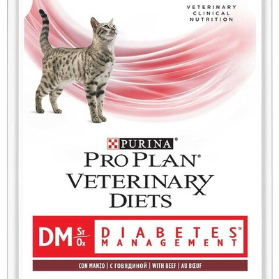 Pro Plan VET DM (говядина) 85 г - диета консервы (пауч) для кошек при диабете, Diabetes Management ST/OX