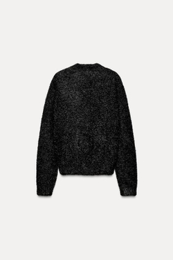 ZARA ЖАКЕТ С БЛЕСТЯЩЕЙ НИТЬЮ, ЧЕРНЫЙ