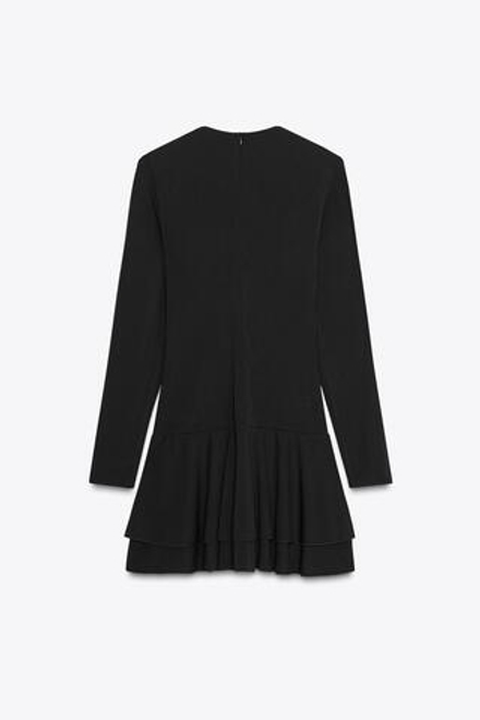 ZARA ПЛАТЬЕ-КОМБИНЕЗОН СО СБОРКАМИ, ЧЕРНЫЙ