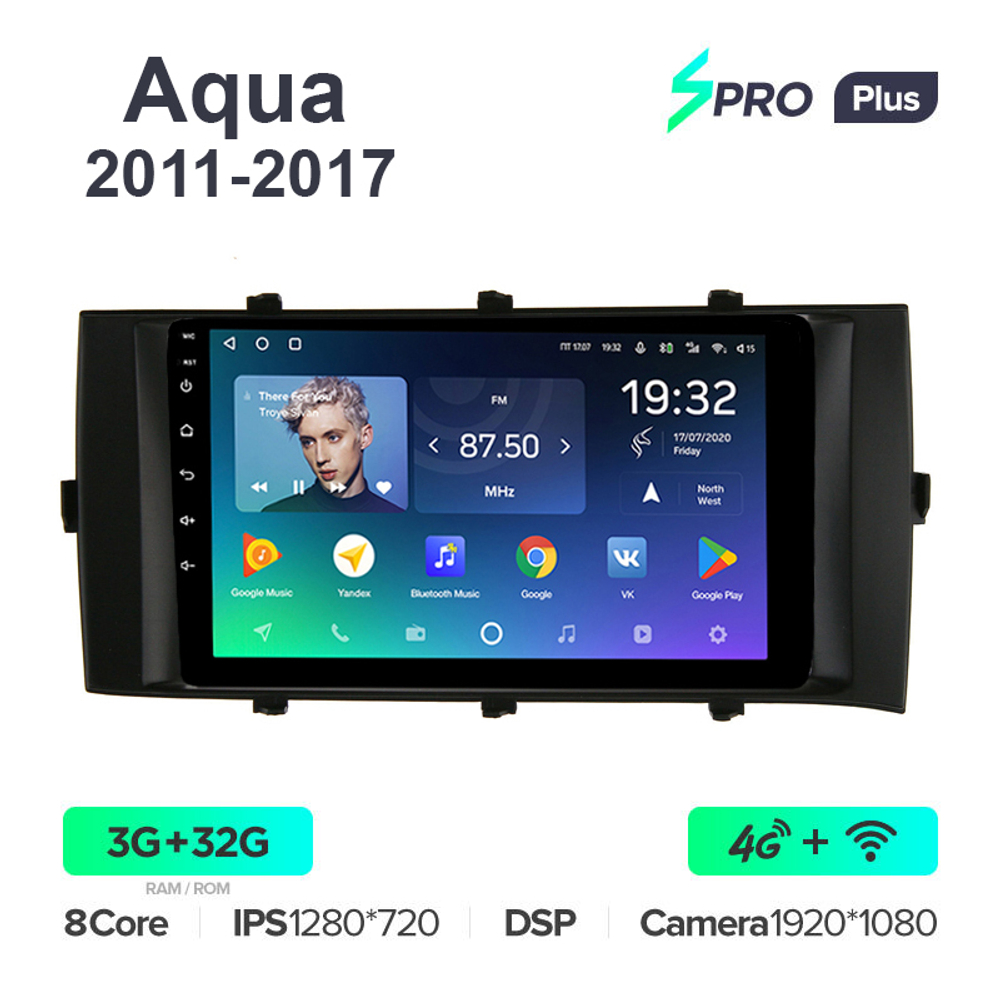 Teyes SPRO Plus 9"для Toyota Aqua 2011-2017 (прав)