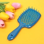 Расческа массажная «Magic Style», прямоугольная, цвет голубой/синий, 20,3*8,3см (в пластиков. коробке)