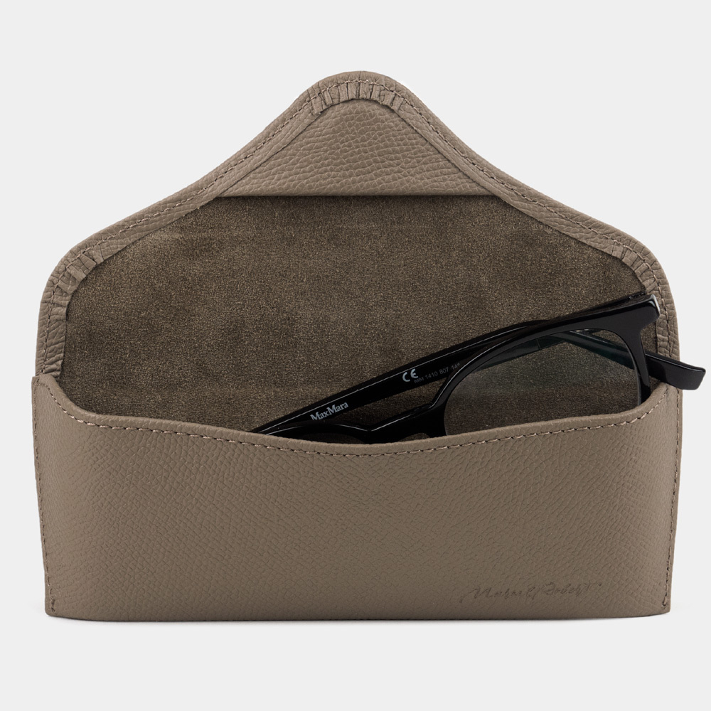 Футляр для очков Vision из кожи сафьяно, бежевого цвета