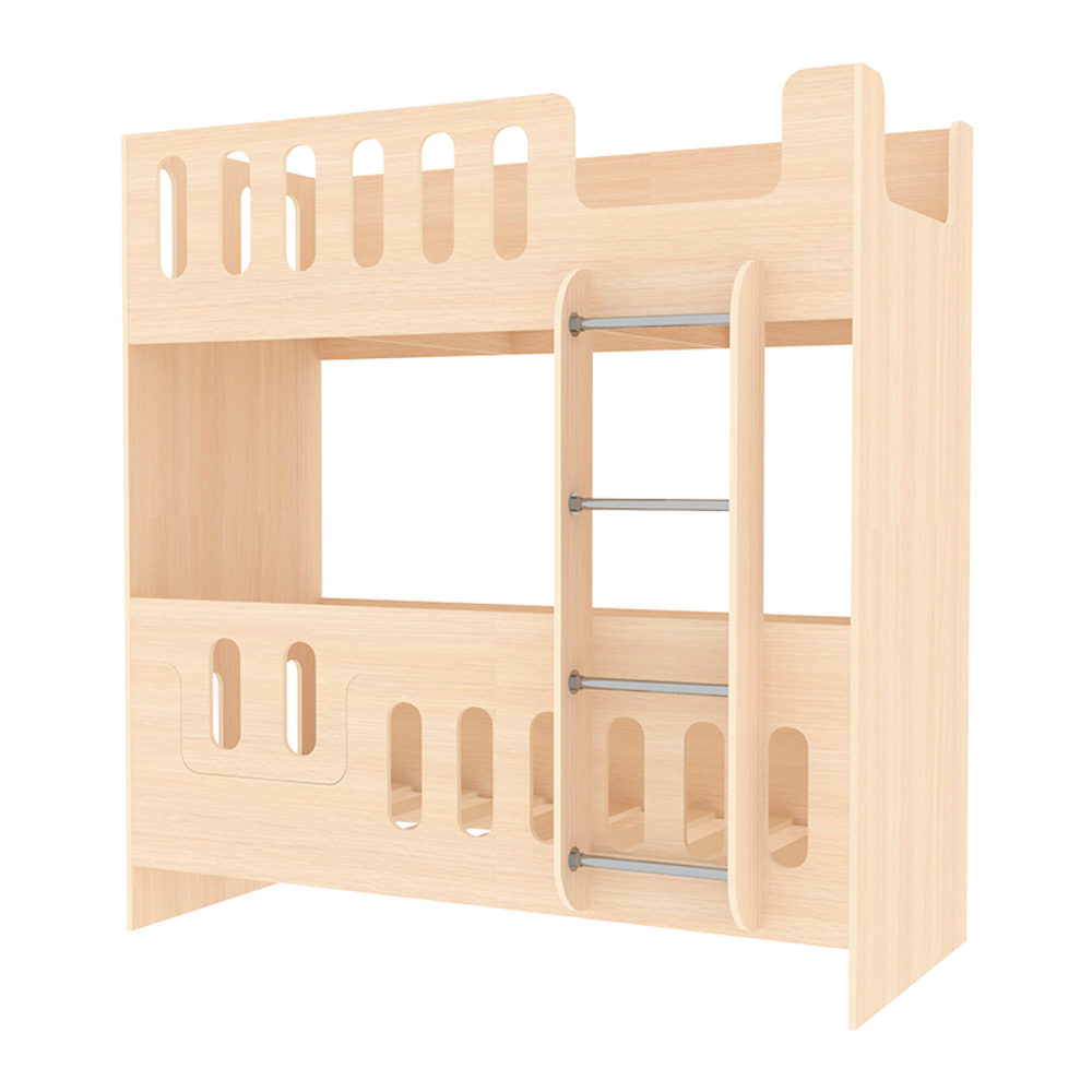 Двухъярусная кровать КарИВи cо сплошным бортом ДС-26 80x180  Дуб Молочный