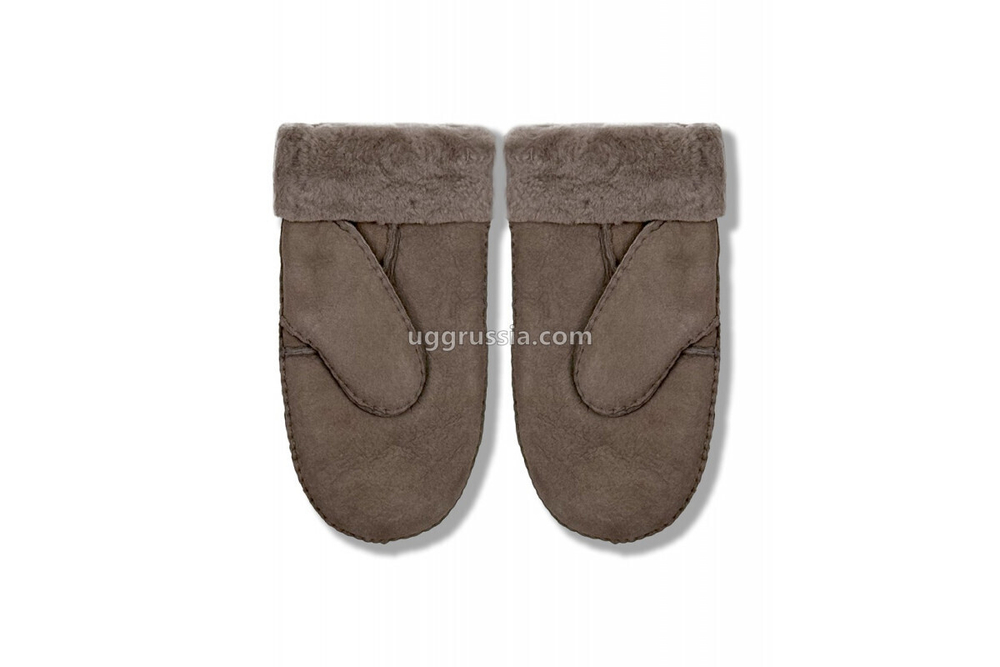 UGG Варежки Кожаные Женские Серые