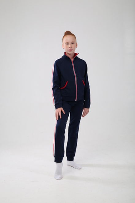 Спортивный костюм с лампасом (темно-синий, именной)