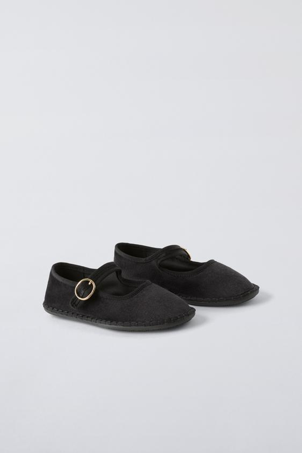 ZARA БАЛЕТКИ ИЗ БАРХАТА, ЧЕРНЫЙ