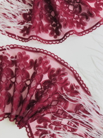 Тесьма сетка с вышивкой, бордо,14см, AF7110