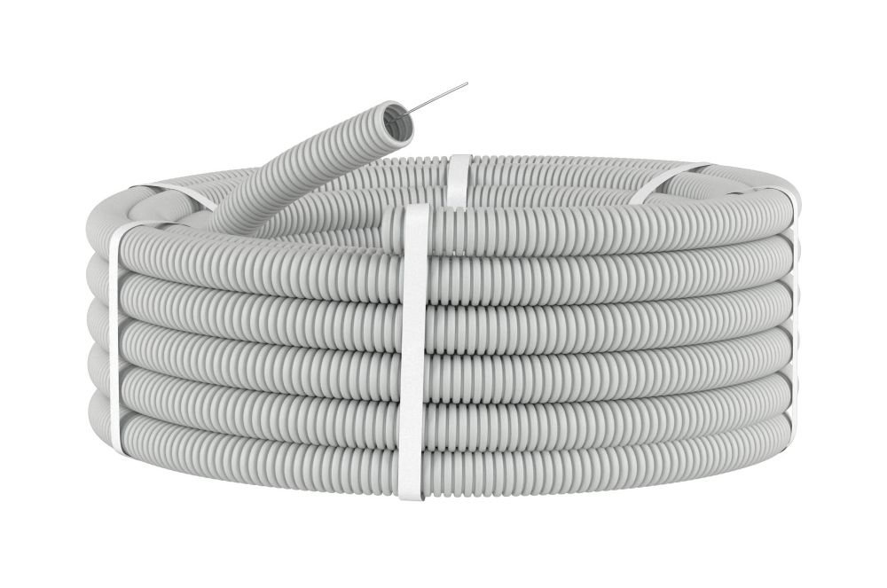 Труба ПВХ гофрированная с протяжкой 20мм У.ПАК (м.)