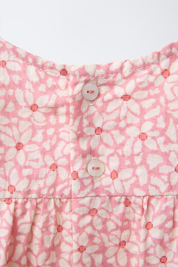 ZARA РУБАШКА ИЗ ТКАНИ С ЦВЕТОЧНЫМ ПРИНТОМ, РОЗОВЫЙ