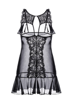 Комбинация Erolanta Lingerie Collection с открытой грудью черная 50-52