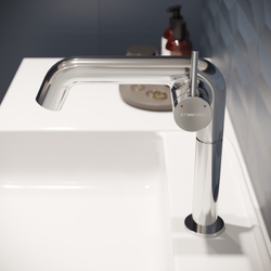 Смеситель для раковины STWORKI Лунд S25010CR + донный клапан SD-001CR хром