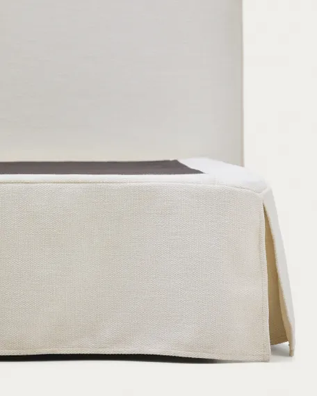 Кровать Jaira из белого шенилла со съемным чехлом для матраса 160x200 см