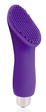 Фиолетовый вибромассажер с шипиками - 9,5 см. (Цвет: фиолетовый)