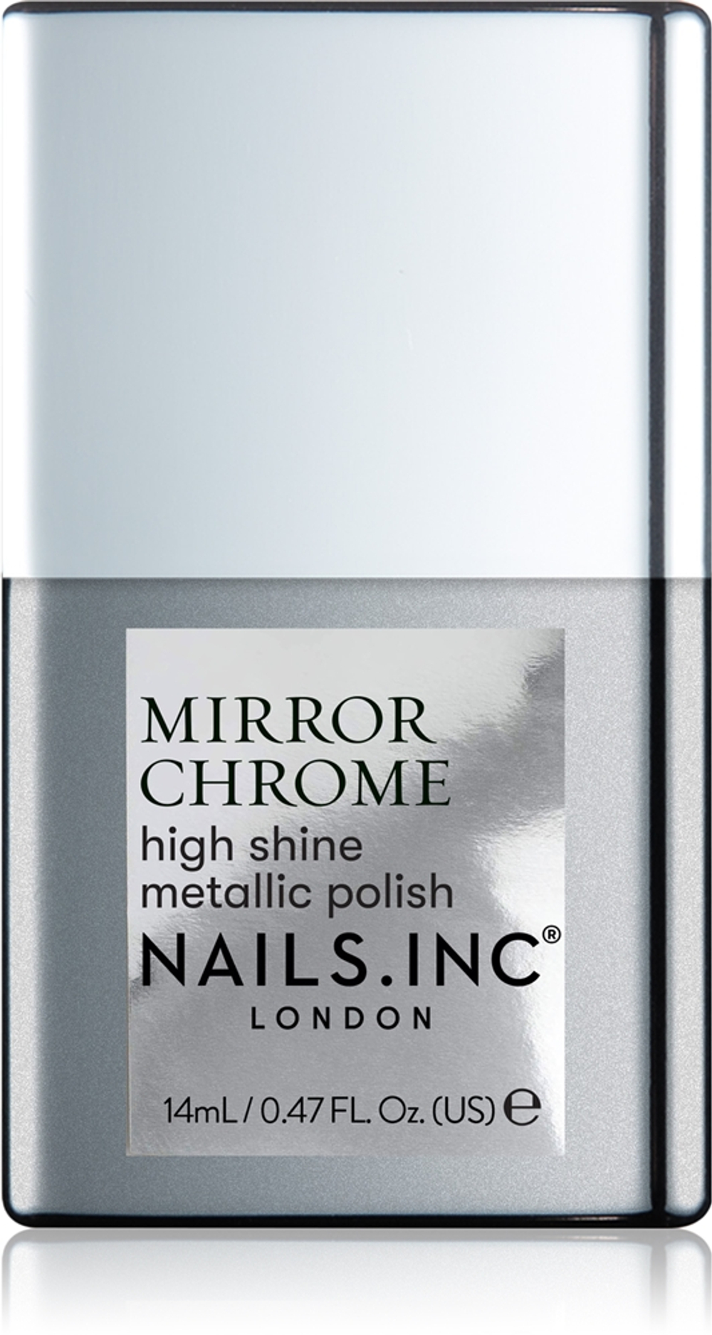 Nails Inc. Mirror Chrome - Лак для ногтей с высоким блеском оттенок Silver Served, 14 ml