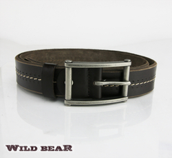 Ремень коричневый из натуральной кожи в подарочном футляре с окошком WILD BEAR RM-014f Brown Premium
