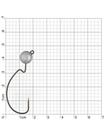 Джиг-головка для рыбалки BKK на офсетном крючке Silent Chaser - 1X - EWG Round Head, размер крючка 1, вес 5,25г, 4 шт.