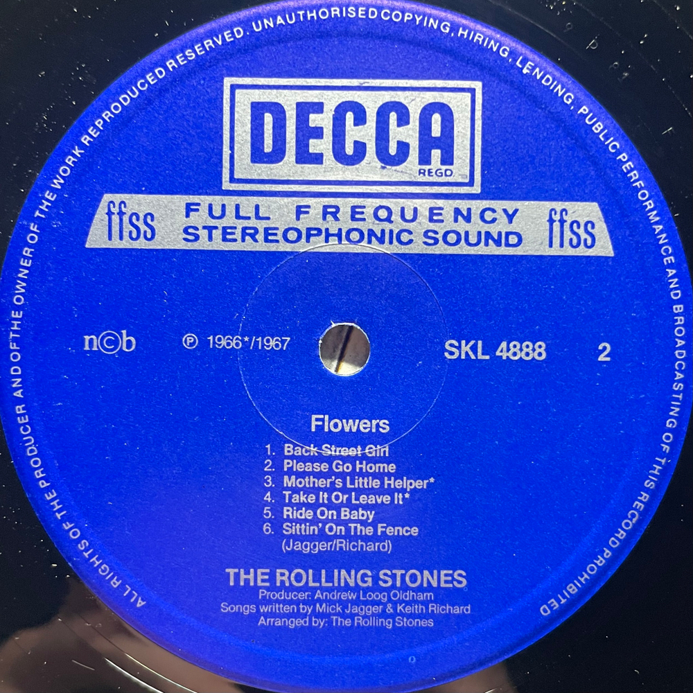 The Rolling Stones ‎– Flowers (Скандинавия 1981г.)