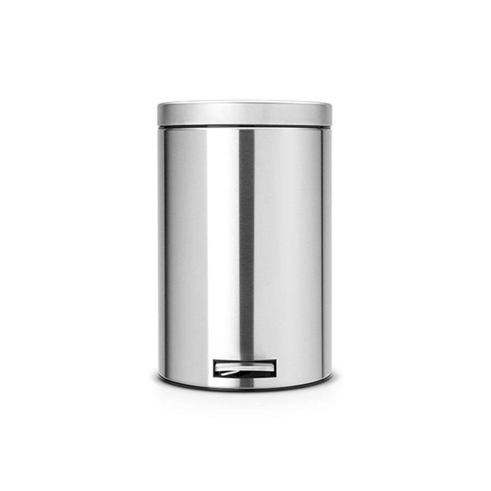 Ведро для мусора Brabantia матовая сталь 20л вид спереди