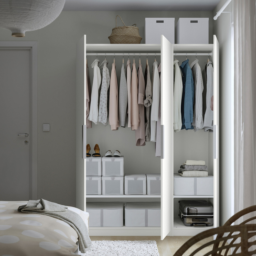 Распашной шкаф PAX FORSAND IKEA (белый) (с полками)  170*45*240