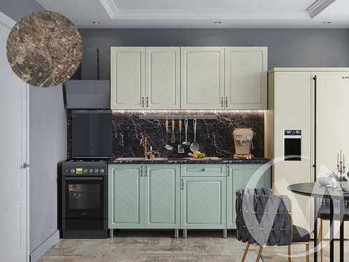 Кухня Вильма 1.8м (корпус белый/айвори; васаби) 38мм королевский опал