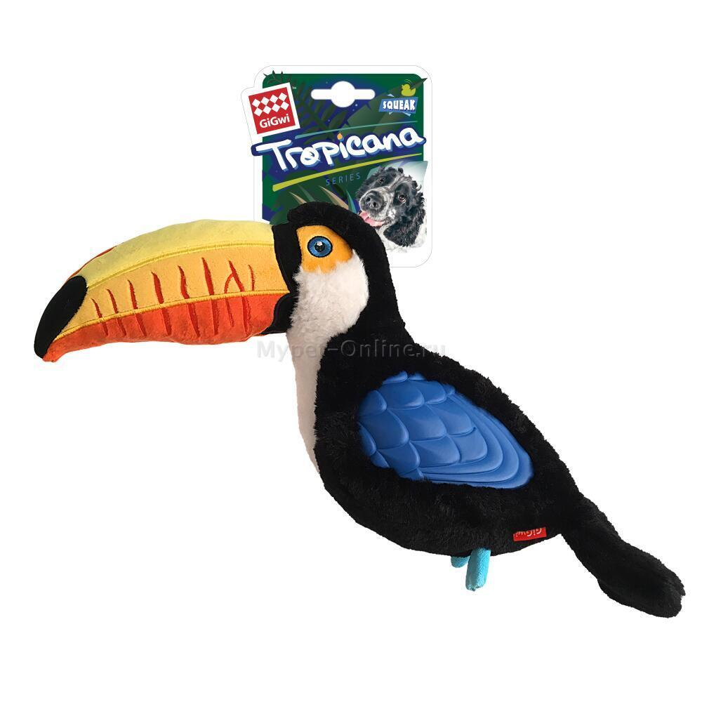 75460 Игрушка для собак Тукан с пищалкой большой 38см, серия TROPICANA SERIES