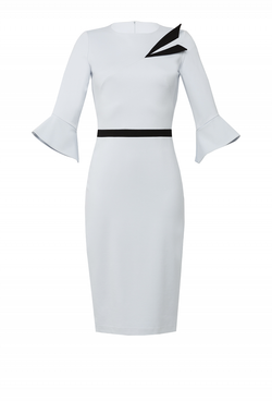 Платье футляр с контрастным притачным поясом 19 -19FW