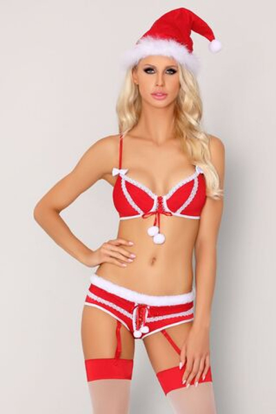 Восхитительный рождественский комплект Emeryn (Размер: S-M) (Цвет: красный с белым)