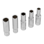 Набор инструментов, 1/2", 1/4", CrV, 12 гранные головки, пластиковый кейс, 76 предметов Stels