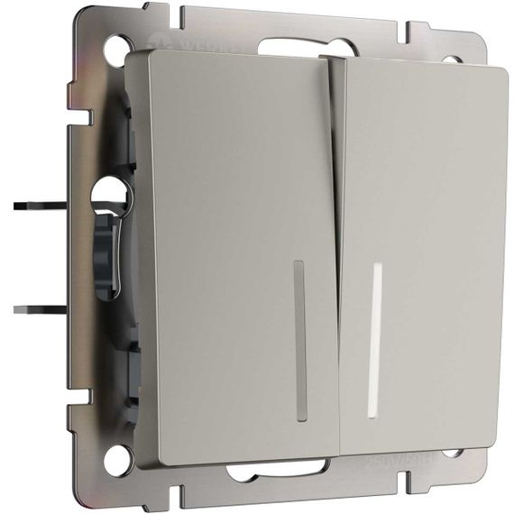 Выключатель двухклавишный с подсветкой (дымчатый) W1220104/ a069457