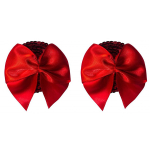 Красные пэстисы с бантиками Lola Pasties Burlesque Blaze Red 3637-02lola