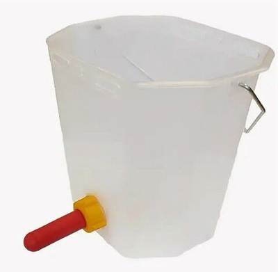 Ведро для поения телят с соской и клапаном, цвет серый, 10 л