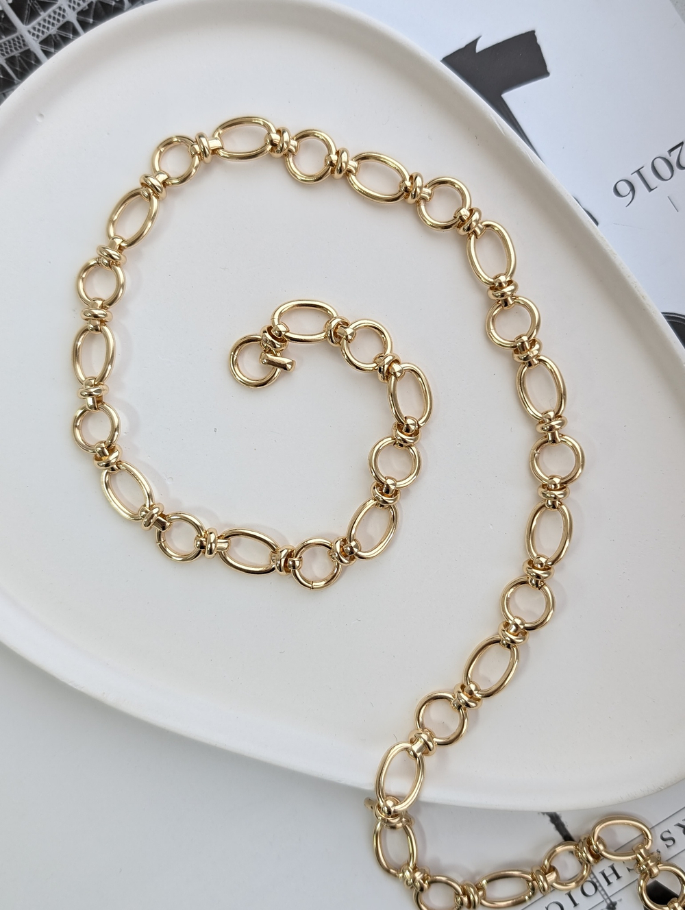 Цепь позолота 18K 12*8мм, 20см