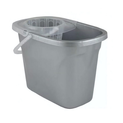 Ведро "Etna" прямоугольное с отжимом МОП 8л (серый)