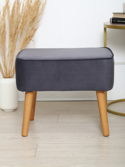 Пуф "Donatello"антивандальный велюр графит/натурал