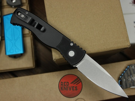 Нож Pro-Tech TR2 - черная рукоять, серый клинок